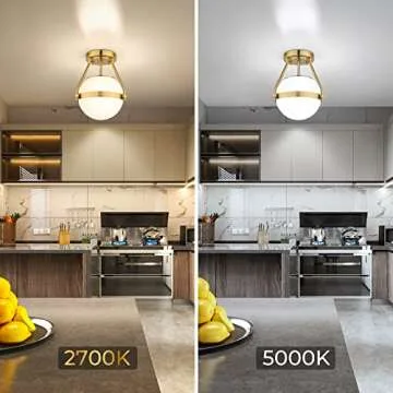 Lakumu Mid Century Globe Ceiling Light in Brushed Gold