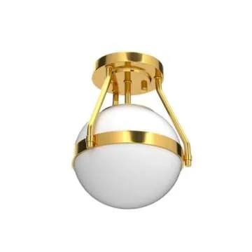 Lakumu Mid Century Globe Ceiling Light in Brushed Gold