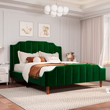 Allewie Queen Velvet Bed Frame - Stylish & Comfortable