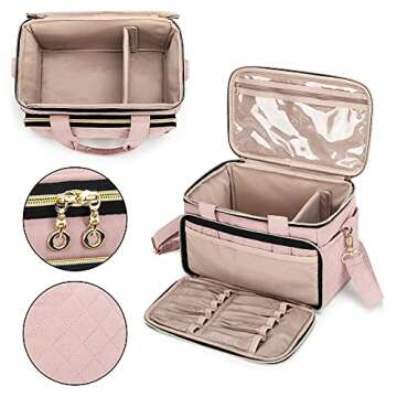 Yarwo Carrying Case Compatible with Cricut Joy, Travel Storage Bag for Craft Pen Set and Power Cord, Dusty Rose