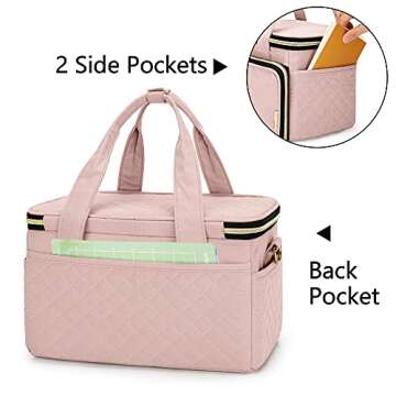 Yarwo Carrying Case Compatible with Cricut Joy, Travel Storage Bag for Craft Pen Set and Power Cord, Dusty Rose