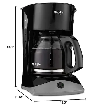 Mr. Coffee Black Coffee Maker 12 Cups Auto Pause and Carafe
