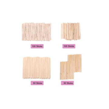 Mibly 300 Pcs Wooden Wax Sticks: Jumbo and Mini Applicators