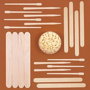 Mibly 300 Pcs Wooden Wax Sticks: Jumbo and Mini Applicators