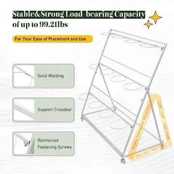 Flower Display Stands with 12 Buckets, Flower Buckets for Cut Flowers 3 Layers Movable Plant Display Stand 12 Cut Flowers Container Heavy Duty Moving Iron Plant Cart Shelf on Wheels for Patio Lawn