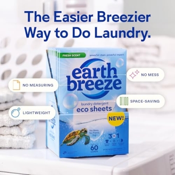 Eco-Friendly Earth Breeze Laundry Sheets for 60 Loads