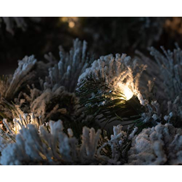 CraftMore Frosted Holiday Pine Garland with Lights 6 Feet