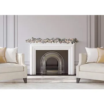 CraftMore Frosted Holiday Pine Garland with Lights 6 Feet