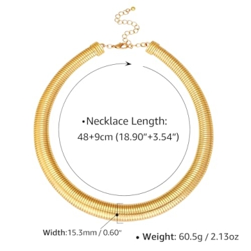 Elegant Gold Snake Chain Choker Necklace for Women