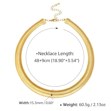 Elegant Gold Snake Chain Choker Necklace for Women