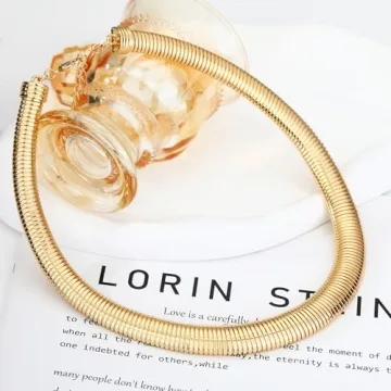 Elegant Gold Snake Chain Choker Necklace for Women