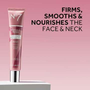 No7 Restore & Renew Multi-Action Face & Neck Serum - Anti Aging Face Serum for Women with Deep Wrink...