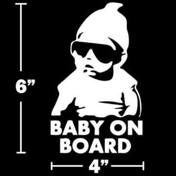 TOTOMO Baby on Board Sticker for Cars Funny Cute Safety Caution Decal Sign for Car Window and Bumper No Need for Magnet or Suction Cup - Carlos from The Hangover