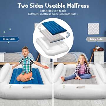 Toddler Travel Bed, Portable Toddler Bed for Kids | Toddler Air Mattress | Inflatable Travel Toddler...