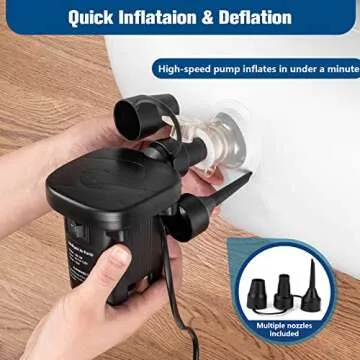 Toddler Travel Bed, Portable Toddler Bed for Kids | Toddler Air Mattress | Inflatable Travel Toddler Bed | Kids Blow Up Mattress with Sides | Two Sides Usable Kids Air Mattress -Navy Blue & Grey