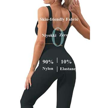 Workout Sets for Women, Seamless Crop Tops Leggings Matching 2 Pieces Outfits, Sexy Two Piece Yoga Workout Outfits (S, Black)