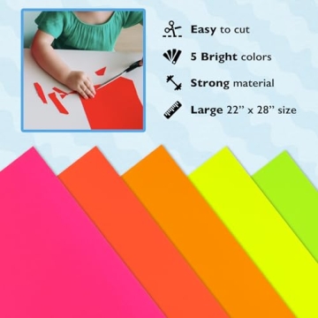 Hygloss Neon Poster Board 25 Sheets - Vibrant Colors