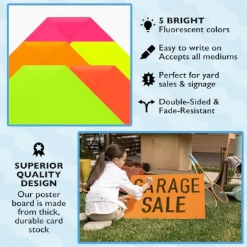 Hygloss Neon Poster Board 25 Sheets - Vibrant Colors