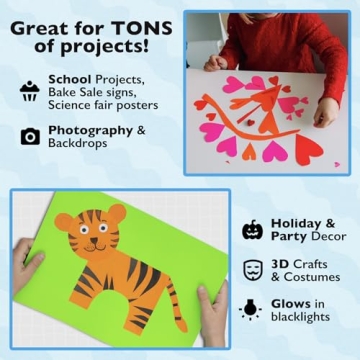 Hygloss Neon Poster Board 25 Sheets - Vibrant Colors