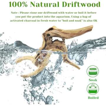 Tfwadmx Natural Driftwood for Aquarium, 11-13 inch Reptile Branches Terrarium Wood Aquarium Trunk Dr...