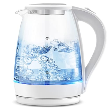 Pukomc Electric Kettle - 1.7L Glass Hot Water Boiler