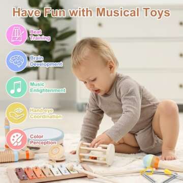 Toddler Montessori Wooden Percussion Set for Ages 3+