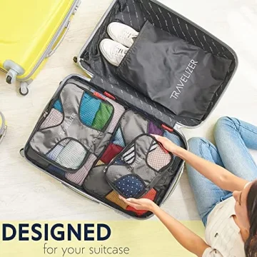 Travelizer Grey Packing Cubes 5 pcs Travel Organizer Set