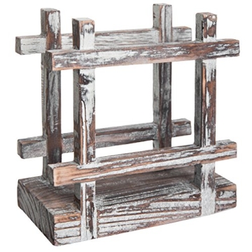 MyGift Farmhouse Rustic Wood Napkin Holder in 5x5 Size