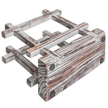 MyGift Farmhouse Rustic Wood Napkin Holder in 5x5 Size