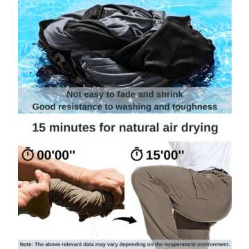 NATUVENIX Hiking Pants for Men, Lightweight Mens Travel Pants Quick Dry Fishing Pants Men Water Resistant Outdoor Pants Work