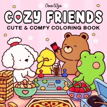 Cozy Friends Coloring Book for Adults and Teens Featuring Cute Animal Characters with Simple Designs...