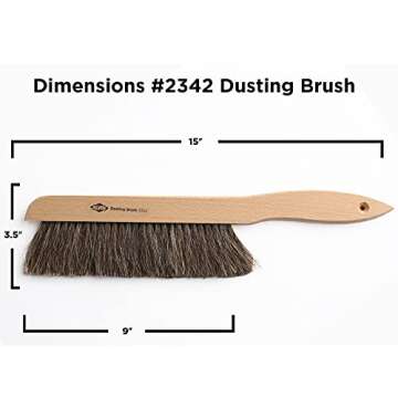 ALVIN 2342 Comfort Curve Dusting Brush, 100% Horsehair and Wood Handle, Art, Drafting, and Architecture Cleaning Tool, Great for Students, Hobbyists, and Professionals - 15 Inch