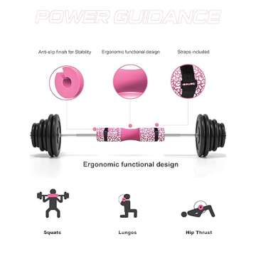POWER GUIDANCE Barbell Squat Pad - Neck & Shoulder Protective Pad - Great for Squats, Lunges, Hip Thrusts, Weight Lifting & More - Fit Standard and Olympic Bars Perfectly