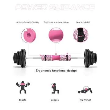 POWER GUIDANCE Barbell Squat Pad - Neck & Shoulder Protective Pad - Great for Squats, Lunges, Hip Thrusts, Weight Lifting & More - Fit Standard and Olympic Bars Perfectly