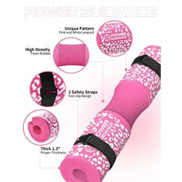 POWER GUIDANCE Barbell Squat Pad - Neck & Shoulder Protective Pad - Great for Squats, Lunges, Hip Thrusts, Weight Lifting & More - Fit Standard and Olympic Bars Perfectly