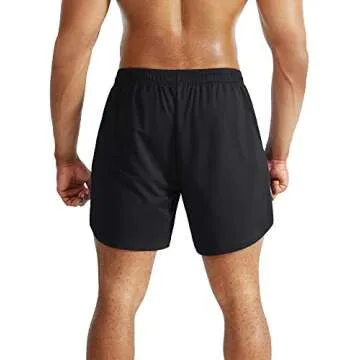 NELEUS Men's 2 in 1 Running Shorts with Liner,Dry Fit Workout Shorts with Pockets,6070,2 Pack,Black/Grey,US S,EU M