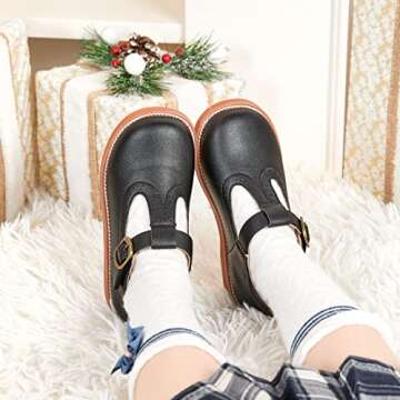 Otter MOMO Toddler/Little Girls Mary Jane Ballerina Flats Shoes Slip-on School Party Dress Shoes