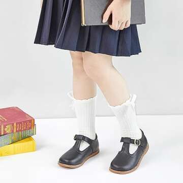 Otter MOMO Toddler/Little Girls Mary Jane Ballerina Flats Shoes Slip-on School Party Dress Shoes