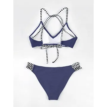 CUPSHE Green Floral V Neck Lace Up Bikini for Women