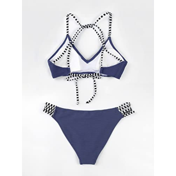 CUPSHE Green Floral V Neck Lace Up Bikini for Women