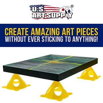 U.S. Art Supply Yellow Cone Canvas Risers for Painting Needs
