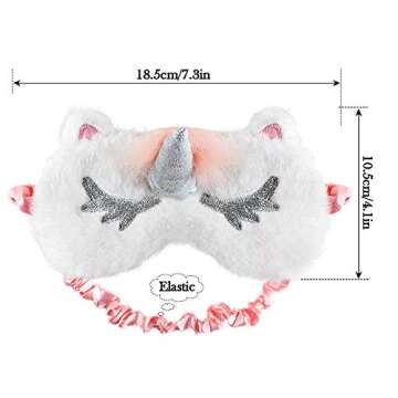 Onshine Unicorn Sleeping Mask 4Pack Soft Plush Blindfold Cute Unicorn Horn Sleep Mask Eye Mask for Girls Women Kids