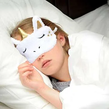 Onshine Unicorn Sleeping Mask 4Pack Soft Plush Blindfold Cute Unicorn Horn Sleep Mask Eye Mask for Girls Women Kids