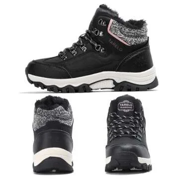 TARELO Womens Snow Boots Waterproof Shoes Winter Warm Fur Lined Non Slip Walking Fashion Hiking Boot