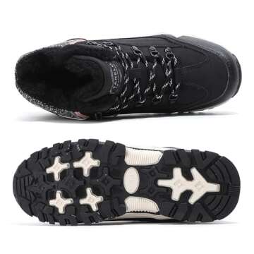 TARELO Womens Snow Boots Waterproof Shoes Winter Warm Fur Lined Non Slip Walking Fashion Hiking Boot