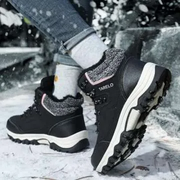 TARELO Womens Snow Boots Waterproof Shoes Winter Warm Fur Lined Non Slip Walking Fashion Hiking Boot
