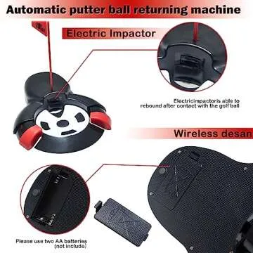 Shu-Ran Golf Automatic Putting Ball Return Cup, Golf Practice Putting Hole Auto Returning Golf Cup Training Aid, Putting Returner for Indoor Outdoor Office Practic Golf Training Aids