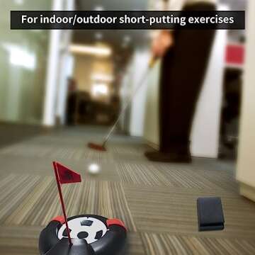 Shu-Ran Golf Automatic Putting Ball Return Cup, Golf Practice Putting Hole Auto Returning Golf Cup Training Aid, Putting Returner for Indoor Outdoor Office Practic Golf Training Aids