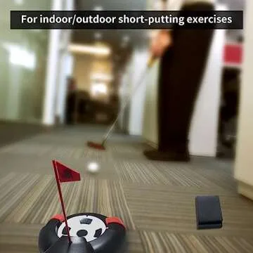 Shu-Ran Golf Automatic Putting Ball Return Cup, Golf Practice Putting Hole Auto Returning Golf Cup Training Aid, Putting Returner for Indoor Outdoor Office Practic Golf Training Aids