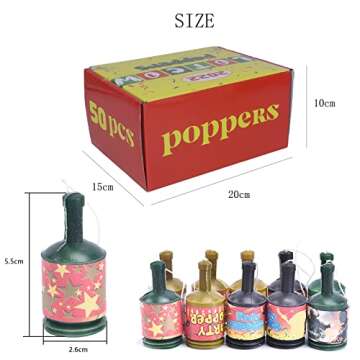 50Pcs Mini Confetti Party Poppers - Fun Eco-Friendly Celebration Favors